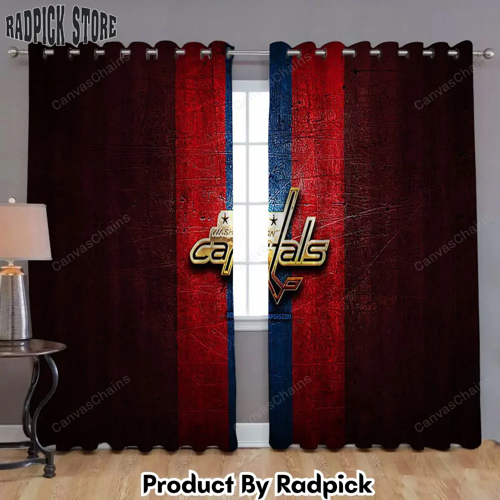 Radpick washington capitals window curtains golden nhl red metal curtains living room curtains for window rp852119